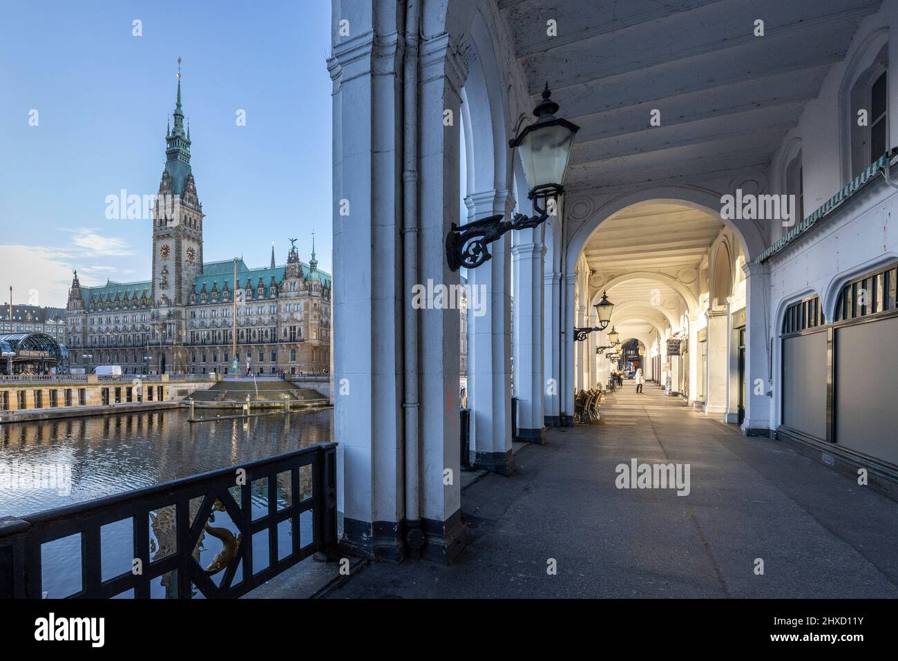 Hansestadt Hamburg, Blick in die Arkaden der Alsterarkaden Stockfoto