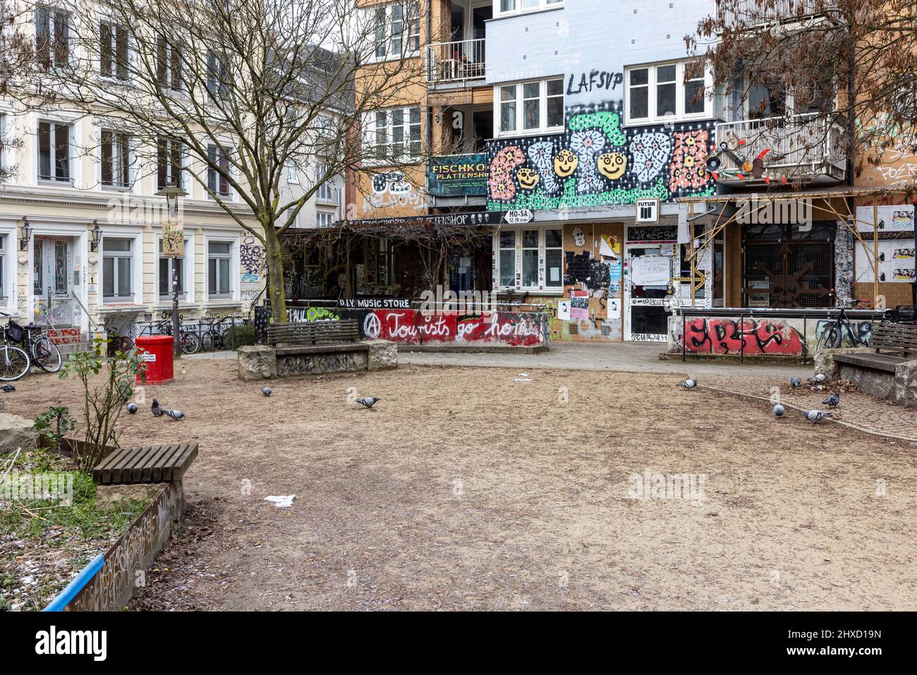 Hansestadt Hamburg, Blick auf die Straßen des Karolinenviertels Stockfoto