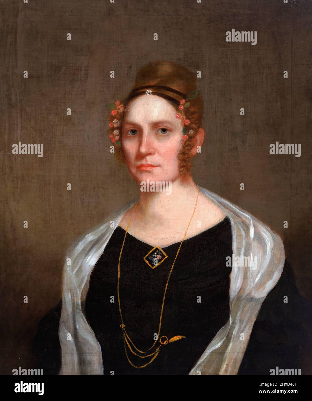 Porträt der ehemaligen First Lady und Ehefrau von Millard Fillmore, Abigail Fillmore (geb. powers; 1798-1853), Öl auf Leinwand, c. 1840 Stockfoto