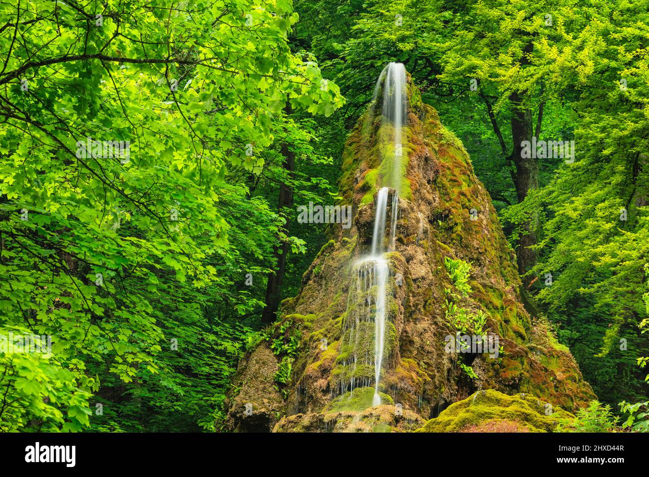 Gütersteiner Wasserfall bei Bad Urach, Schwäbische Alb, Baden-Württemberg, Deutschland Stockfoto