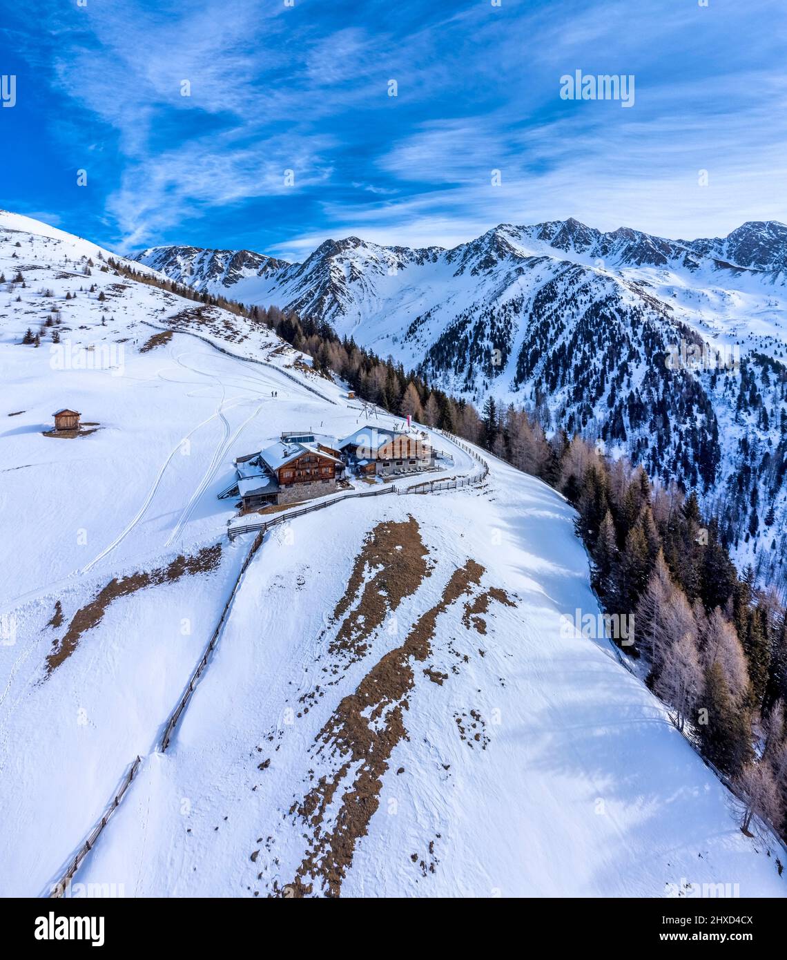Europa, Italien, Südtirol, Provinz Bozen, Gsiesertal, die Uwald alm auf den Pisten von Spielbühel Stockfoto