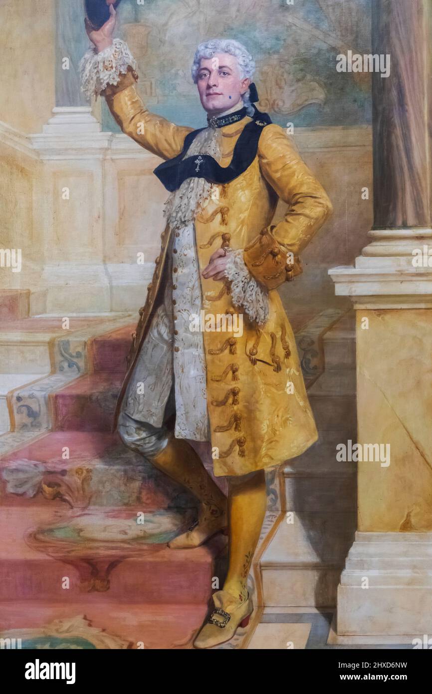 England, Dorset, Bournemouth, Russell-Cotes Museum, Porträt von Lewis Waller als Monsieur Beaucaire von John Collier Stockfoto
