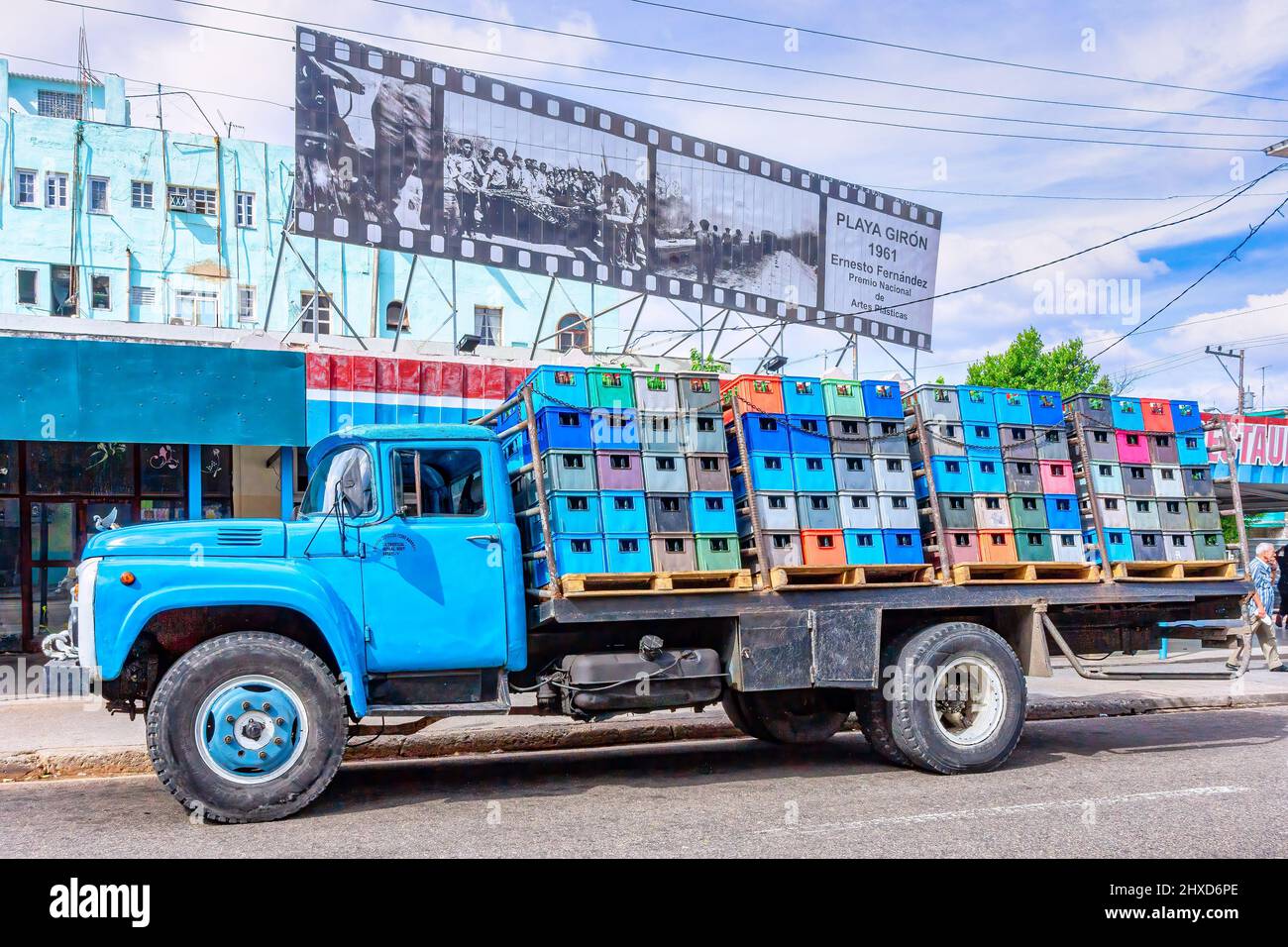 Biervertrieb Zyl Truck, Havanna, Kuba, März 2017 Stockfoto