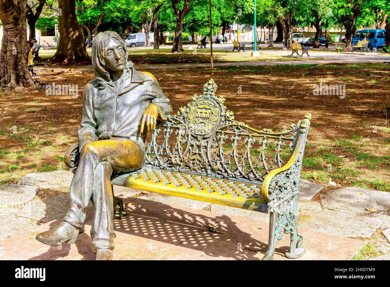 Skulptur John Lennon auf dem Stadtplatz, Havanna, Kuba Stockfoto