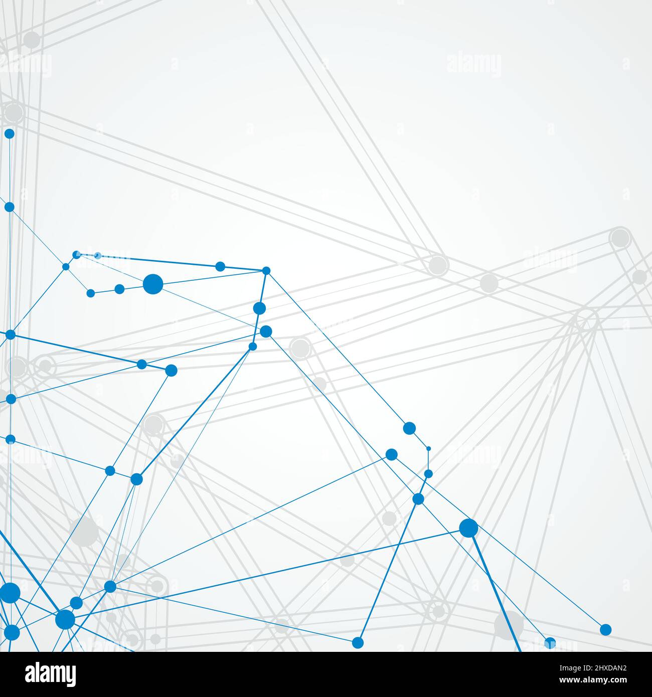 Vektor-Illustration Design und die Verbindung von Punkten und Linien. Geometrische Kommunikation abstrakter Hintergrund Stock Vektor