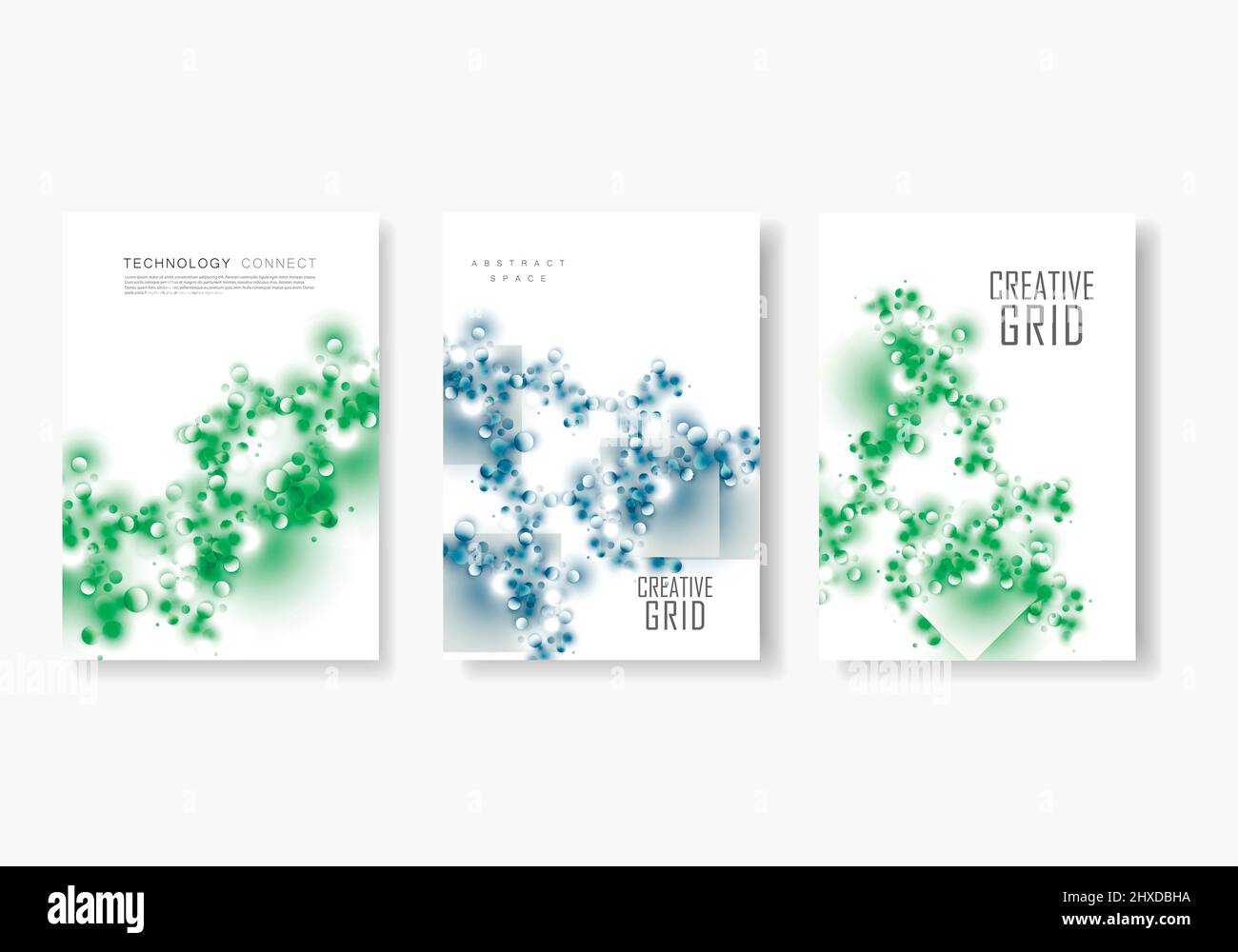 Abstract Layout A4 Format Cover Design-Vorlagen für Broschüre, Bericht, Präsentation mit Verbindungslinien und Punkten Stock Vektor