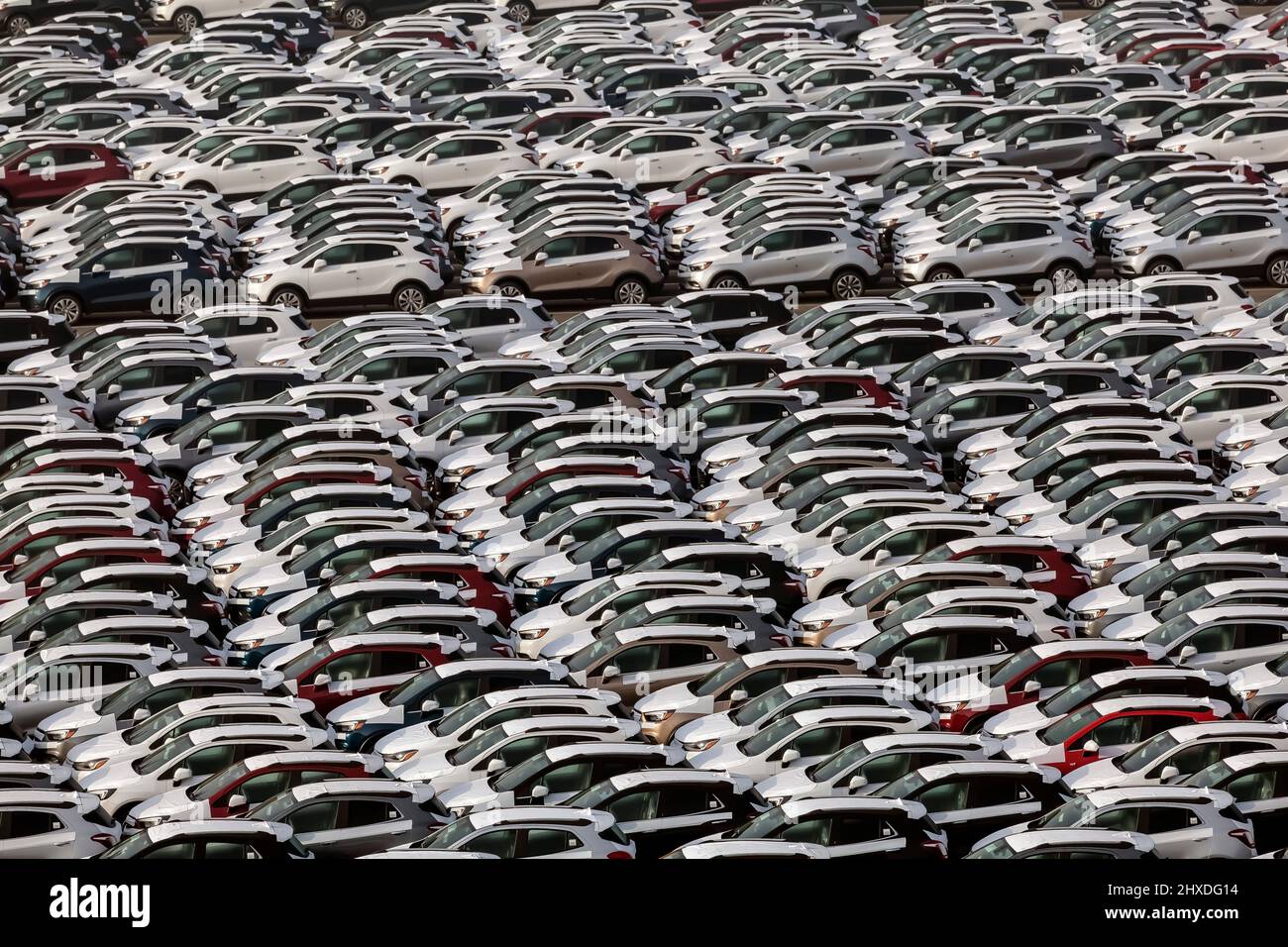 Autoterminal im Incheon Harbour Südkorea Stockfoto