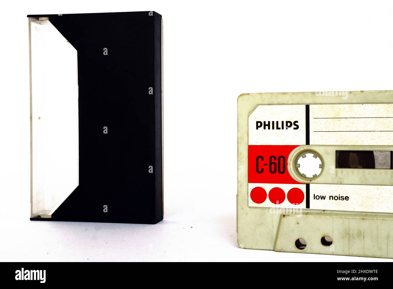 Vintage Kassettenband PHILIPS 1971 Kompaktkassette C-60 rauscharm – Philips, Made in Holland Stockfoto