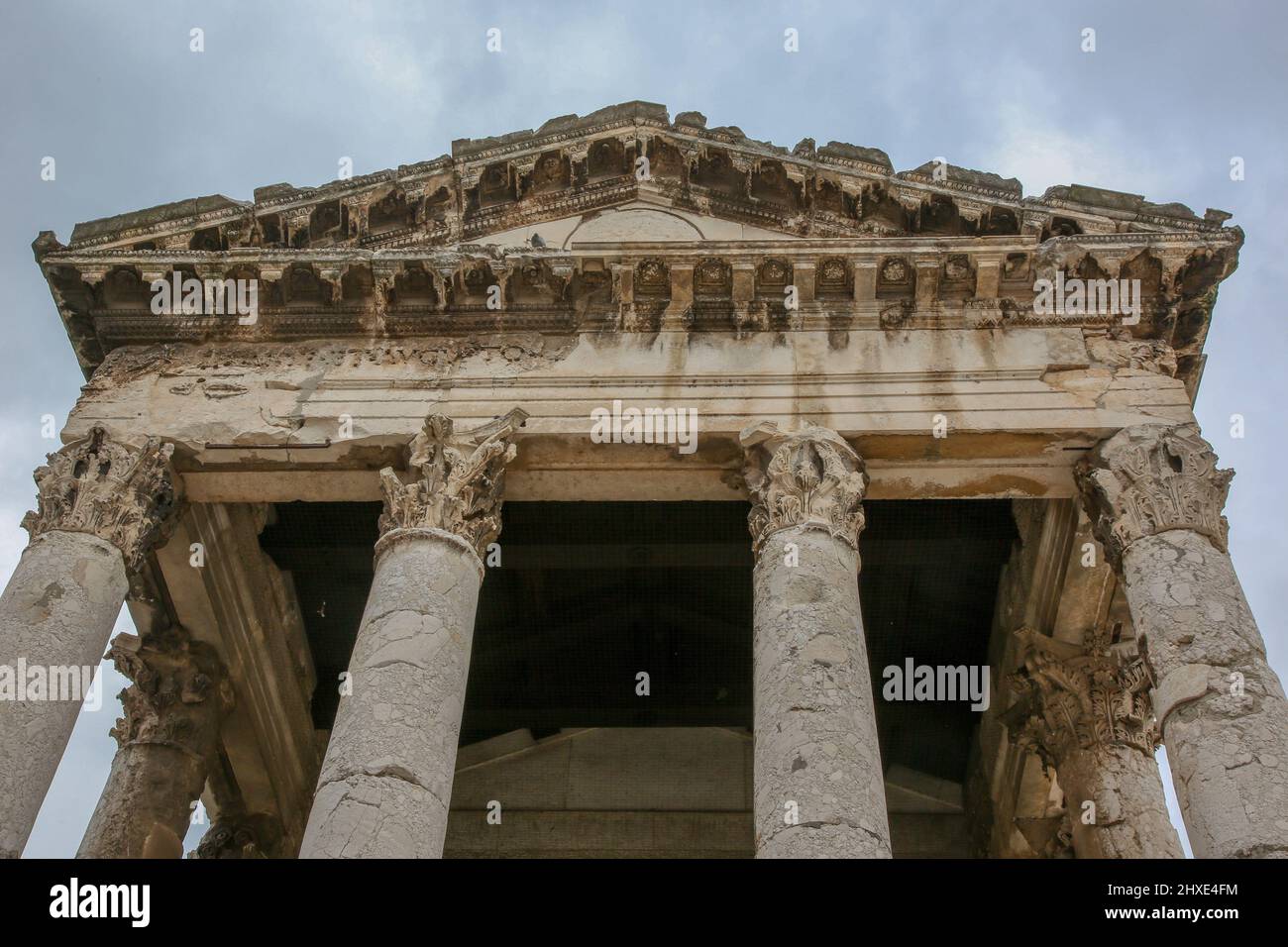 Tempel des Augustus in Pula, Istrien, Kroatien Stockfoto