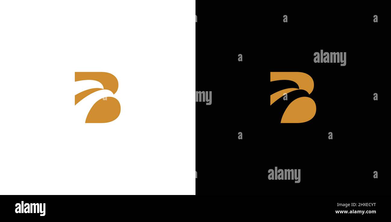 Einzigartiges und starkes B-Initialen-Adler-Logo-Design Stock Vektor