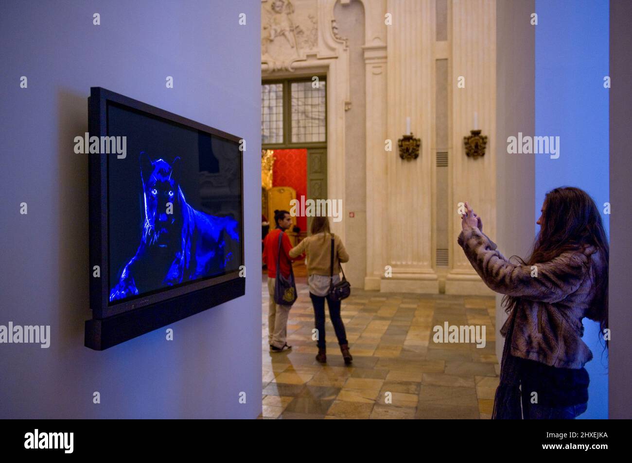Turin, Italien - November 2012: Robert Wilsons Porträts im Palazzo Madama. Wilson hat bekannte Berühmtheiten, sowie gewöhnliche Menschen und eine aufgenommen Stockfoto