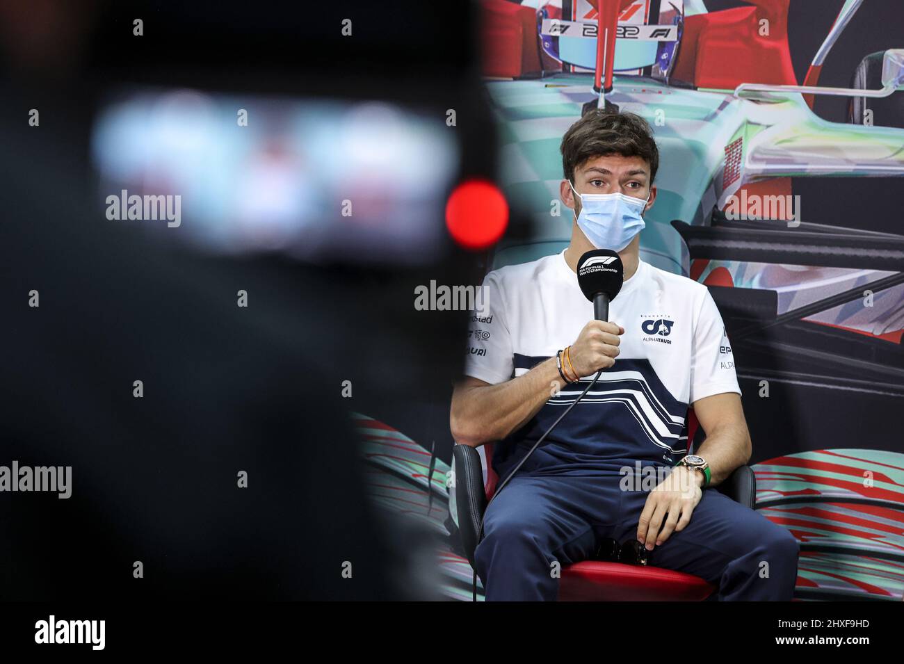 GASLY Pierre (Fra), Scuderia AlphaTauri AT03, Portrait während der Formel 1 Aramco-Vorsaison-Tests vor der FIA Formel 1-Weltmeisterschaft 2022, auf dem Bahrain International Circuit, vom 10. Bis 12. März 2022 in Sakhir, Bahrain - Foto: Antonin Vincent/DPPI/LiveMedia Stockfoto