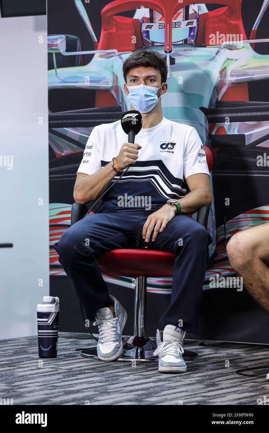 GASLY Pierre (Fra), Scuderia AlphaTauri AT03, Portrait während der Formel 1 Aramco-Vorsaison-Tests vor der FIA Formel 1-Weltmeisterschaft 2022, auf dem Bahrain International Circuit, vom 10. Bis 12. März 2022 in Sakhir, Bahrain - Foto: Antonin Vincent/DPPI/LiveMedia Stockfoto