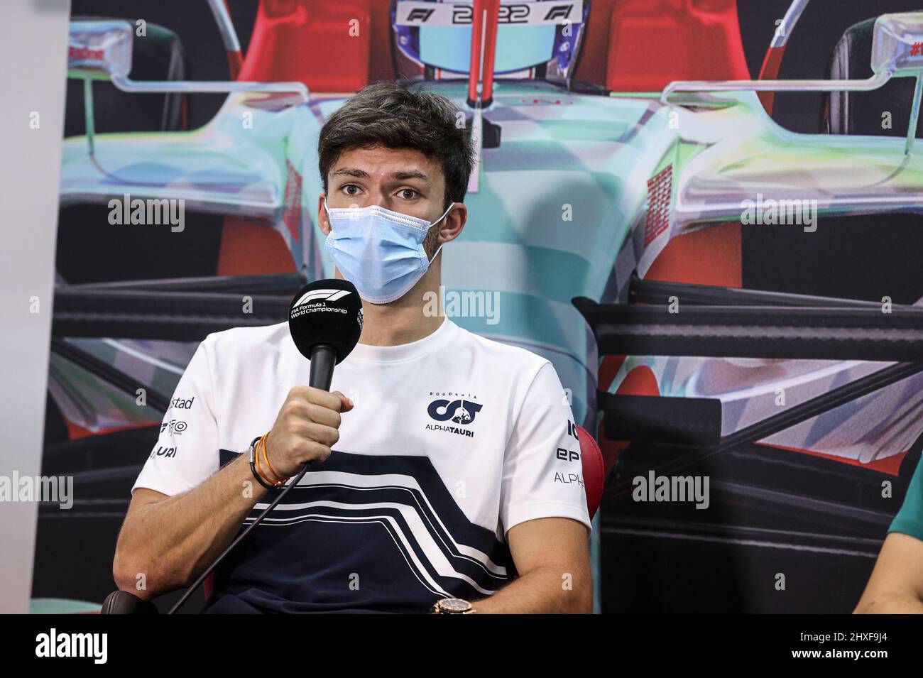 GASLY Pierre (Fra), Scuderia AlphaTauri AT03, Portrait während der Formel 1 Aramco-Vorsaison-Tests vor der FIA Formel 1-Weltmeisterschaft 2022, auf dem Bahrain International Circuit, vom 10. Bis 12. März 2022 in Sakhir, Bahrain - Foto: Antonin Vincent/DPPI/LiveMedia Stockfoto