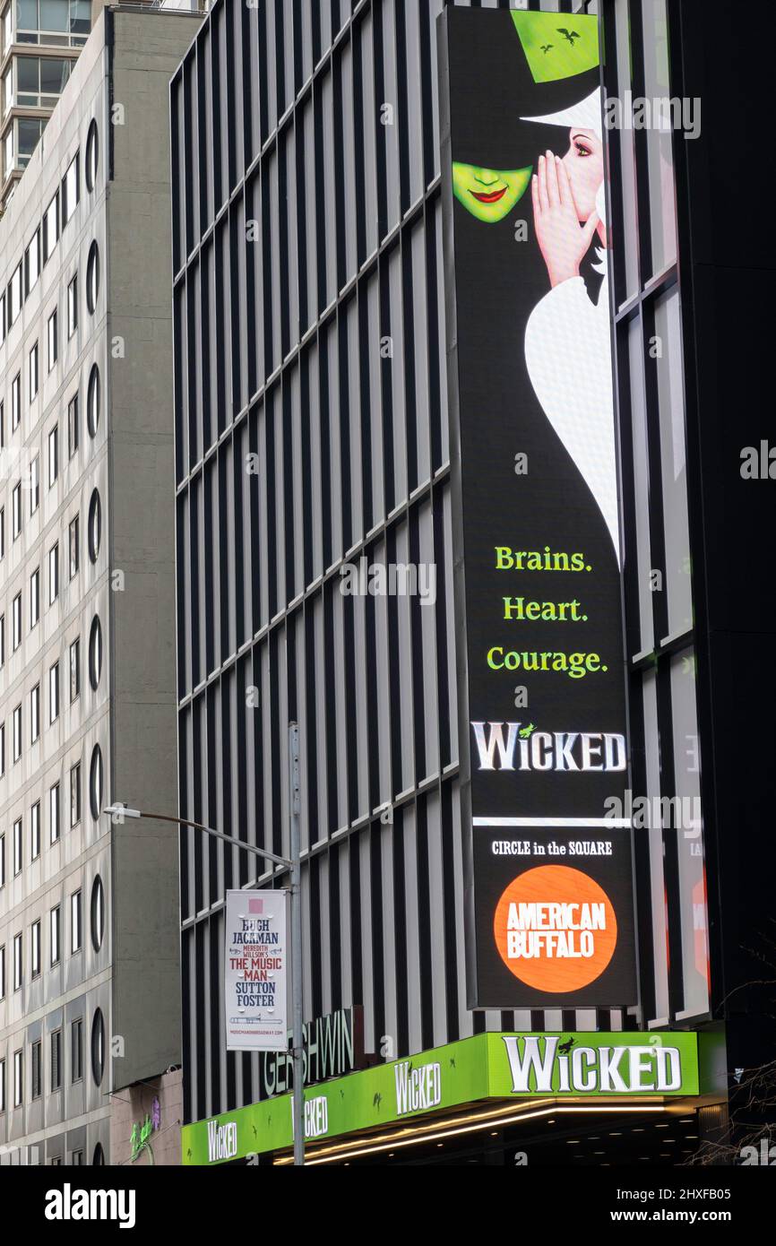 'Wicked', das Musical, im Gershwin Theater, NYC, USA 2022 Stockfoto
