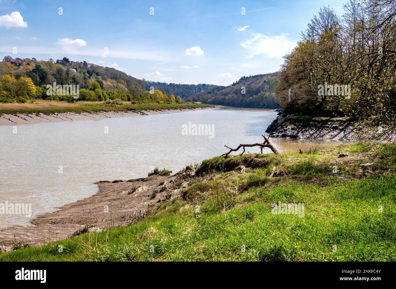 Die Flutwellen des Flusses Avon, der aus der Avon-Schlucht in der Nähe von Bristol UK entspringt Stockfoto