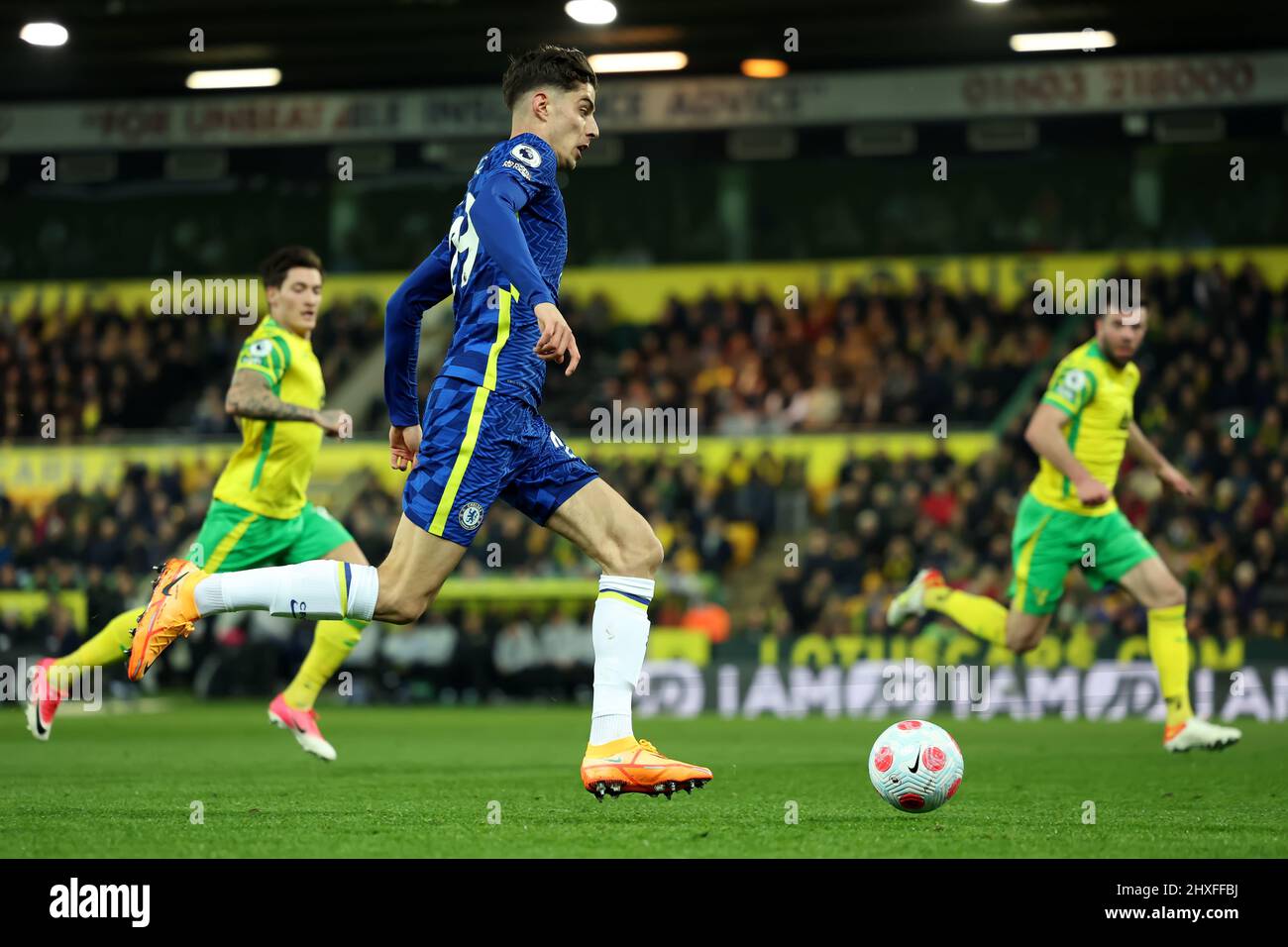 10.. März 2022 ; Carrow Road, Norwich, Norforlk, England; Premier League Football, Norwich gegen Chelsea: Kai Havertz von Chelsea Stockfoto