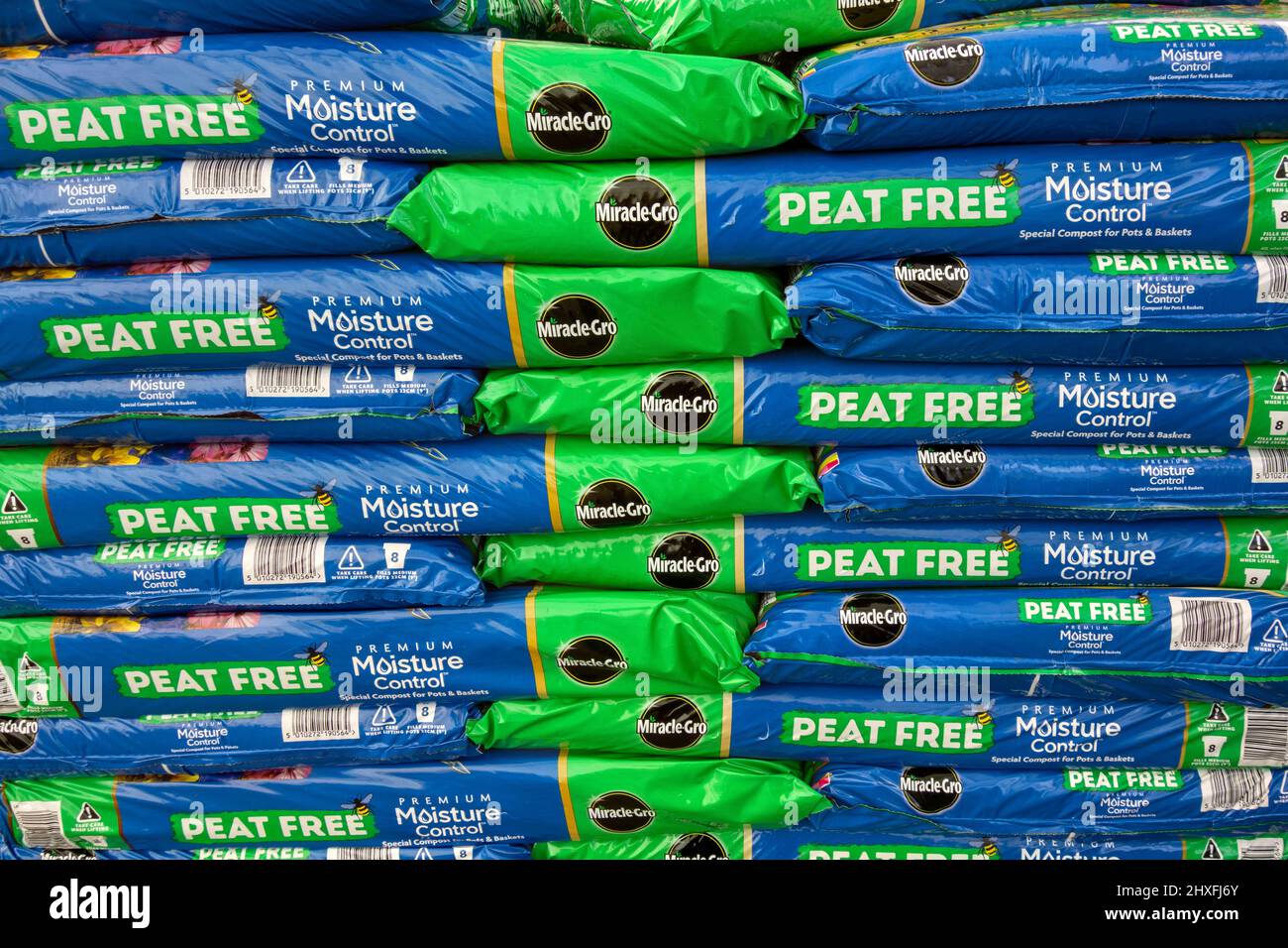 Sacks torffreier Kompost UK close up Stockfoto