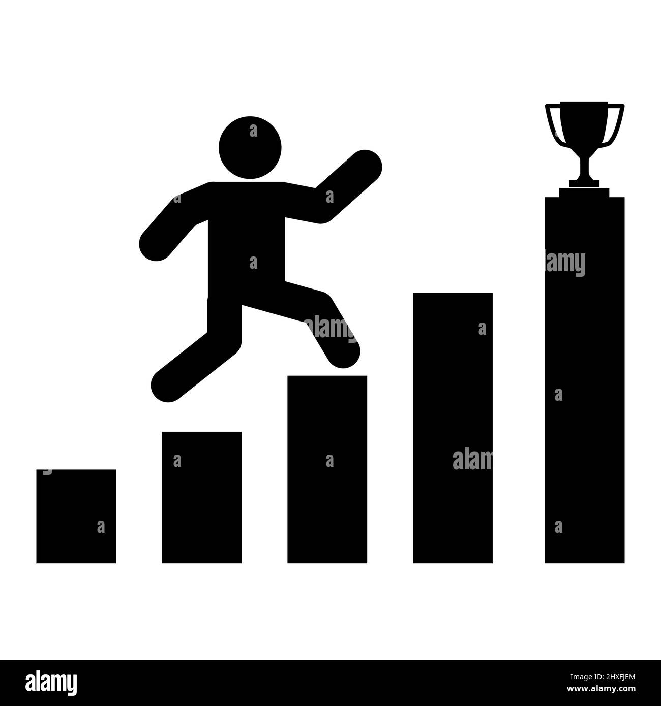 Karriere-Erfolg-Symbol auf weißem Hintergrund. Job-Fortschritt-Symbol