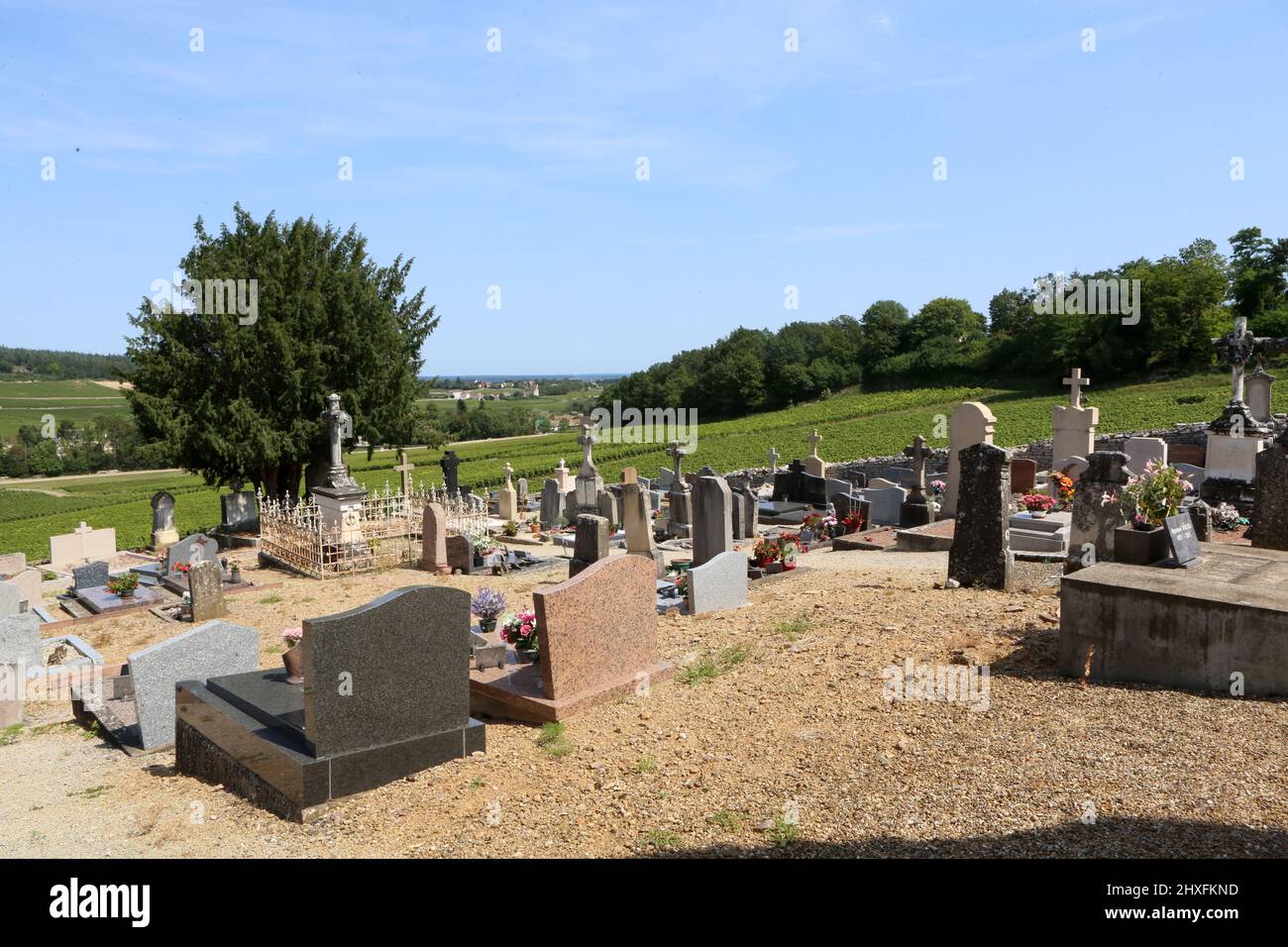 Cimetière. Berührungen. Bourgogne. Saône-et-Loire. Frankreich. Stockfoto