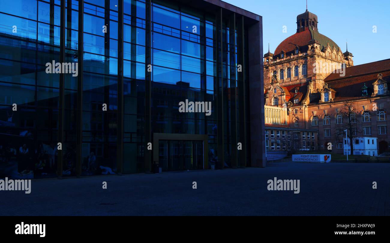 Kunst, Kultur, Theater,Nürnberg, moderne Architektur beim Schauspielhaus in der Innenstadt oder Altstadt von Nürnberg oder Nürnberg, Franken, Bayern Stockfoto