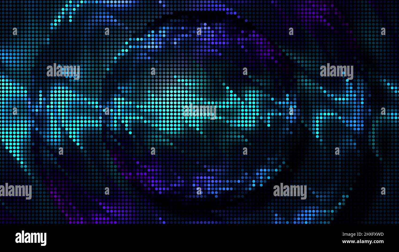 Bunte Kreise und plätschernde flüssige Oberfläche, nahtlose Schleife. Bewegung. Silhouetten von Ringen verschiedener Durchmesser unter der welligen Substanz. Stockfoto