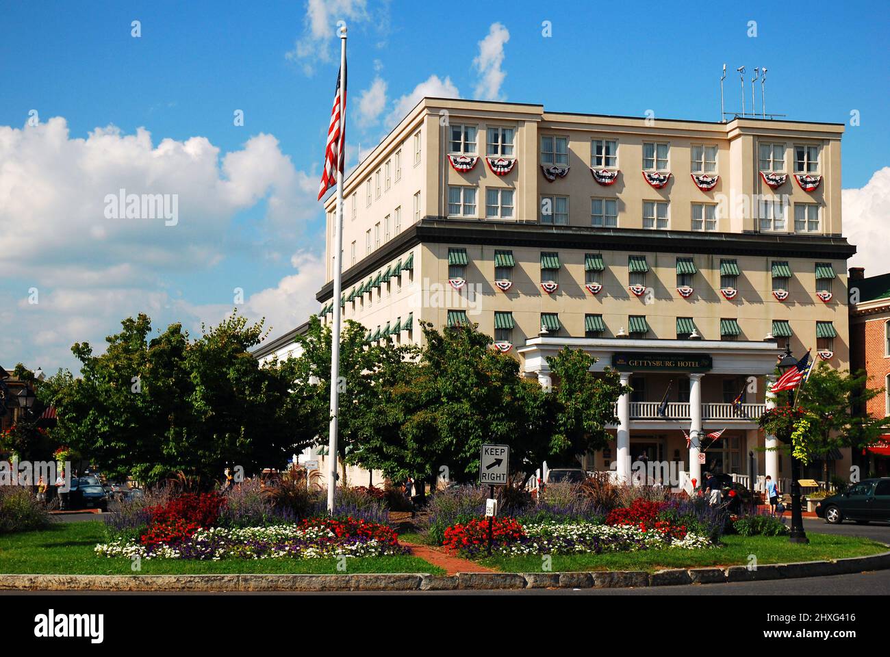 Der Lincoln Square liegt im Herzen des historischen Gettysburg, Pennsylvania Stockfoto