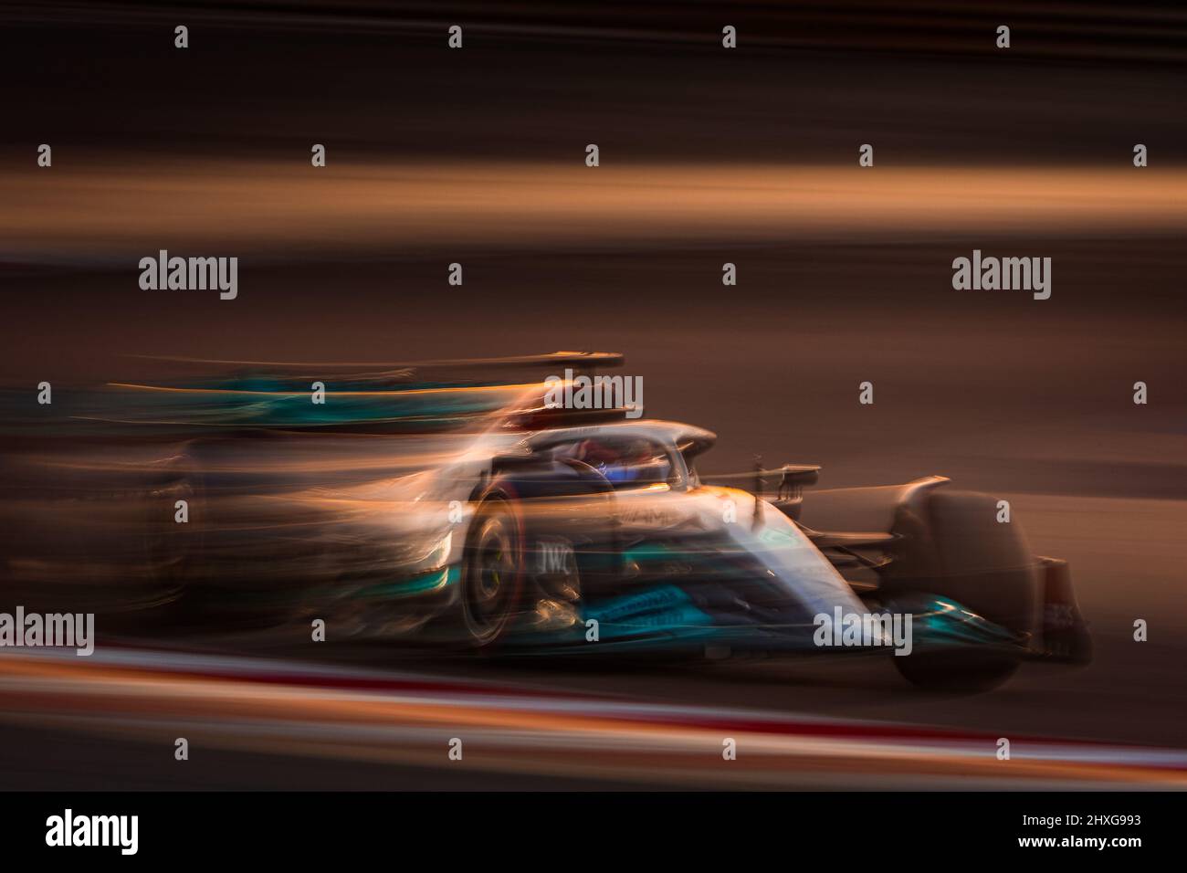 63 RUSSELL George (gbr), Mercedes AMG F1 Team W13, Aktion während der Formel 1 Aramco-Vorsaison-Tests vor der FIA Formel 1-Weltmeisterschaft 2022, auf dem Bahrain International Circuit, vom 10. Bis 12. März 2022 in Sakhir, Bahrain - Foto Antonin Vincent / DPPI Stockfoto