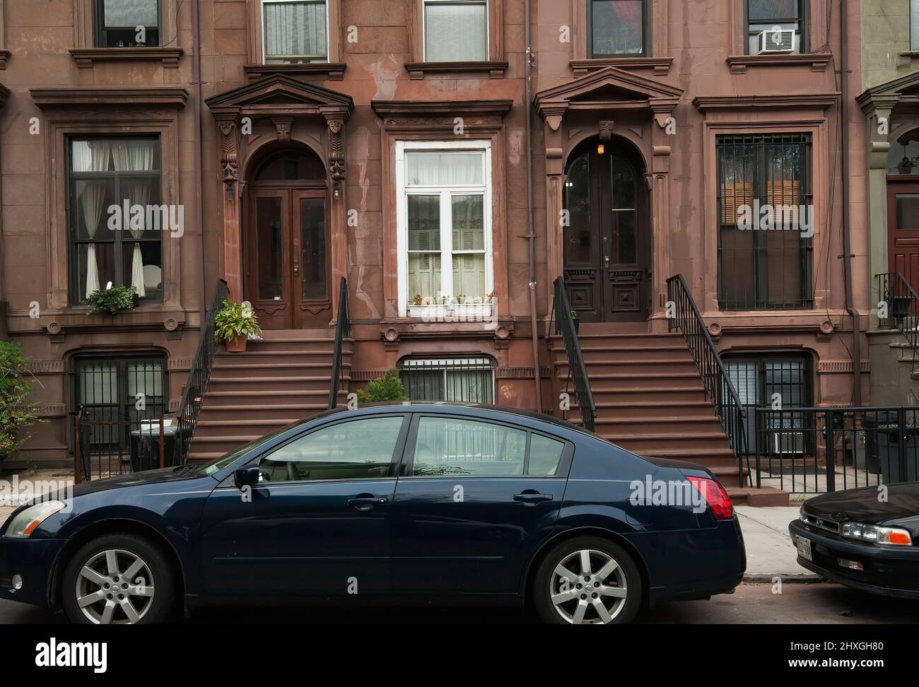 Sandsteinhäuser in Brooklyn, New York City Stockfoto