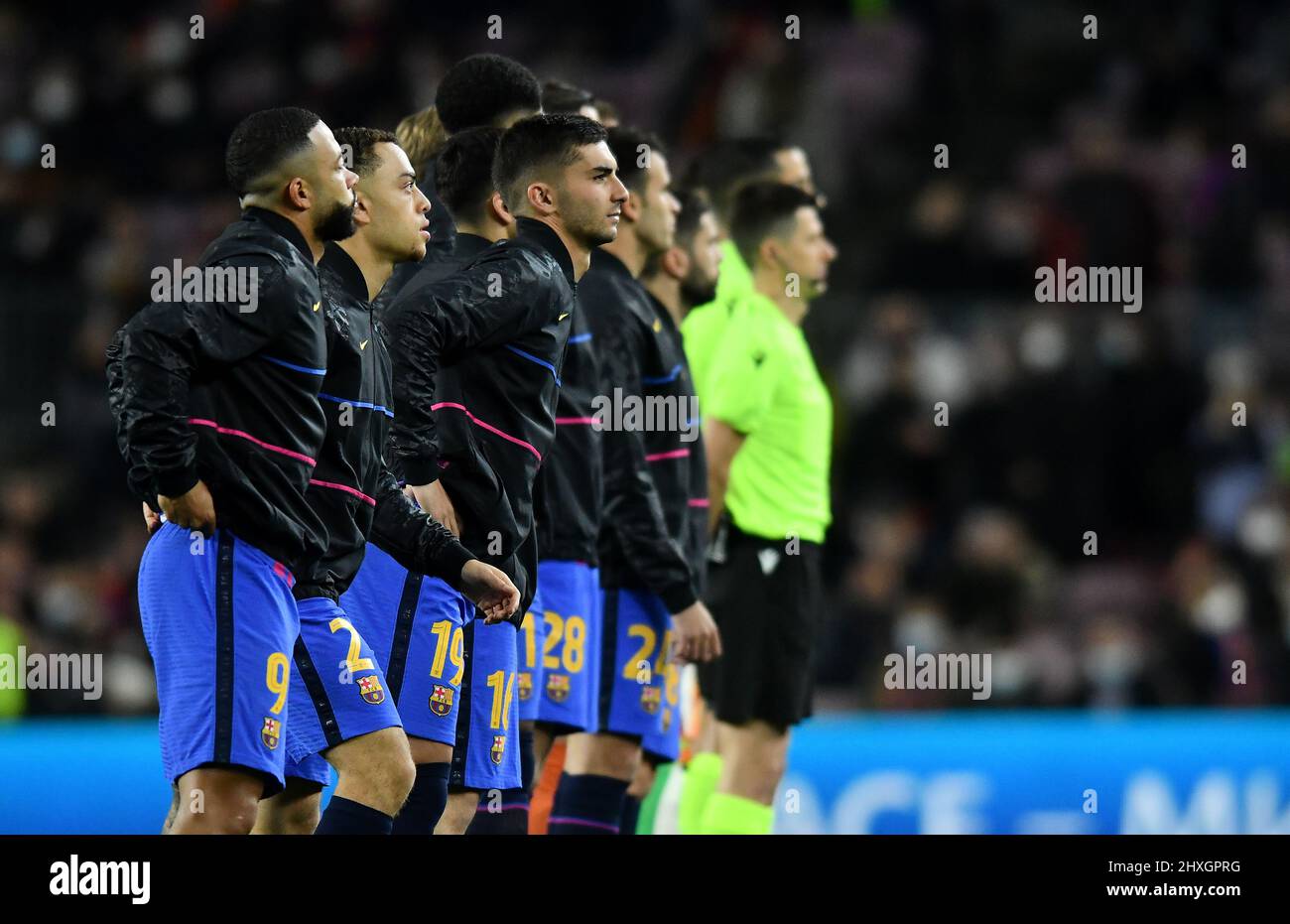 Barcelona, Spanien, 10. März 2022. Das FC barcelona Team vor dem Europa League Spiel zwischen dem FC Barcelona und Galatasaray SK im Camp Nou Stadium. Stockfoto