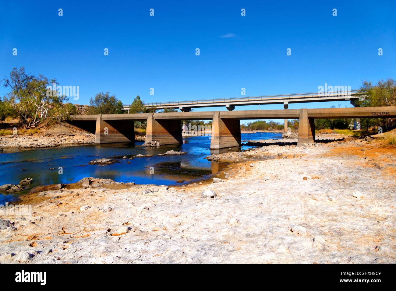 Alte und neue Galena-Brücke über den Murchison-Fluss, Murchison, Westaustralien Stockfoto