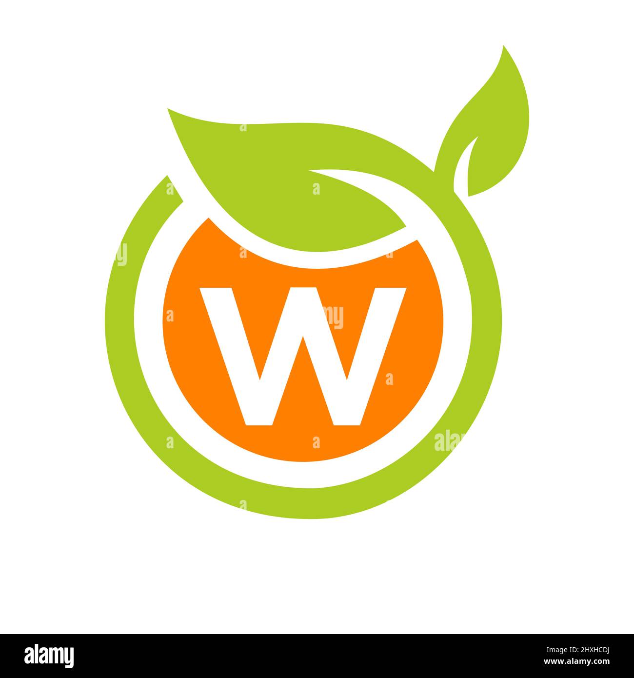 Eco Logo Design Buchstabe W Vektor. Eco Leaf Logo Icon Design-Vorlage auf W Letter Concept Stock Vektor
