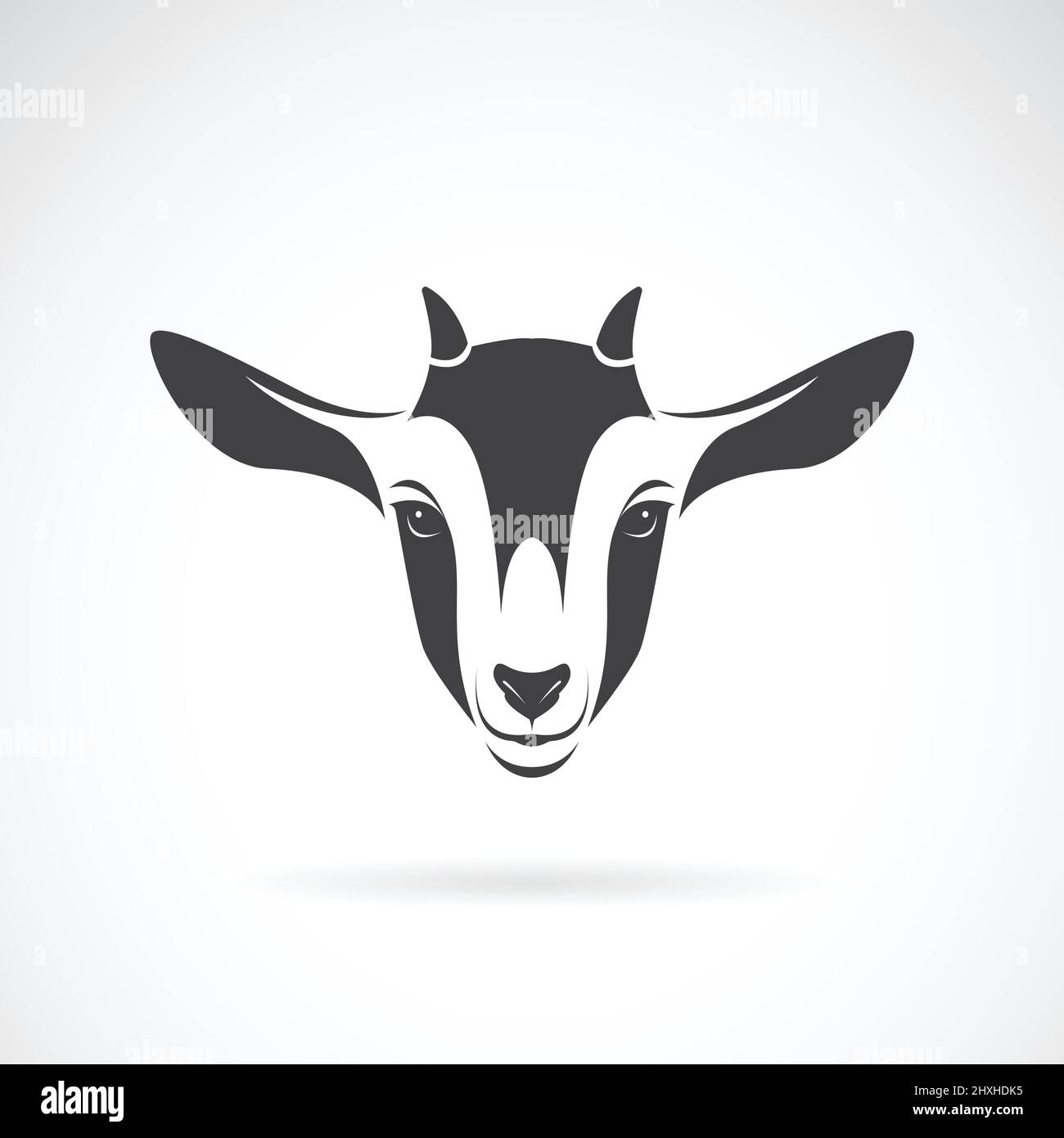 Vektor von Ziegenkopf-Design auf weißem Hintergrund, Animal Farm. Ziegenlogo oder -Symbol. Leicht editierbare Vektorgrafik mit Ebenen. Stock Vektor