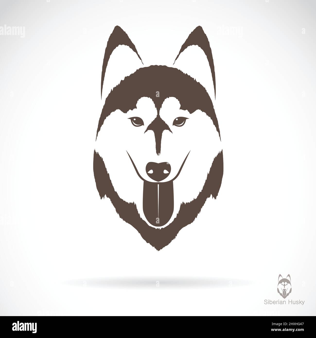 Vektorbild eines Hundes sibirische Husky auf weißem Hintergrund. Leicht editierbare Vektorgrafik mit Ebenen. Stock Vektor