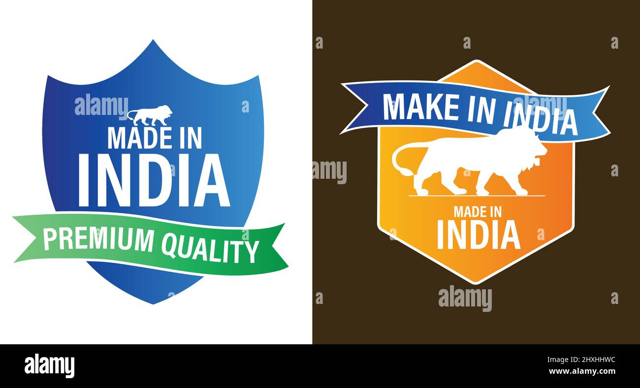 „Made in india“ lebhaftes Vektor-Icon-Set, Premium-Qualität, in inda-Abstract Stock Vektor
