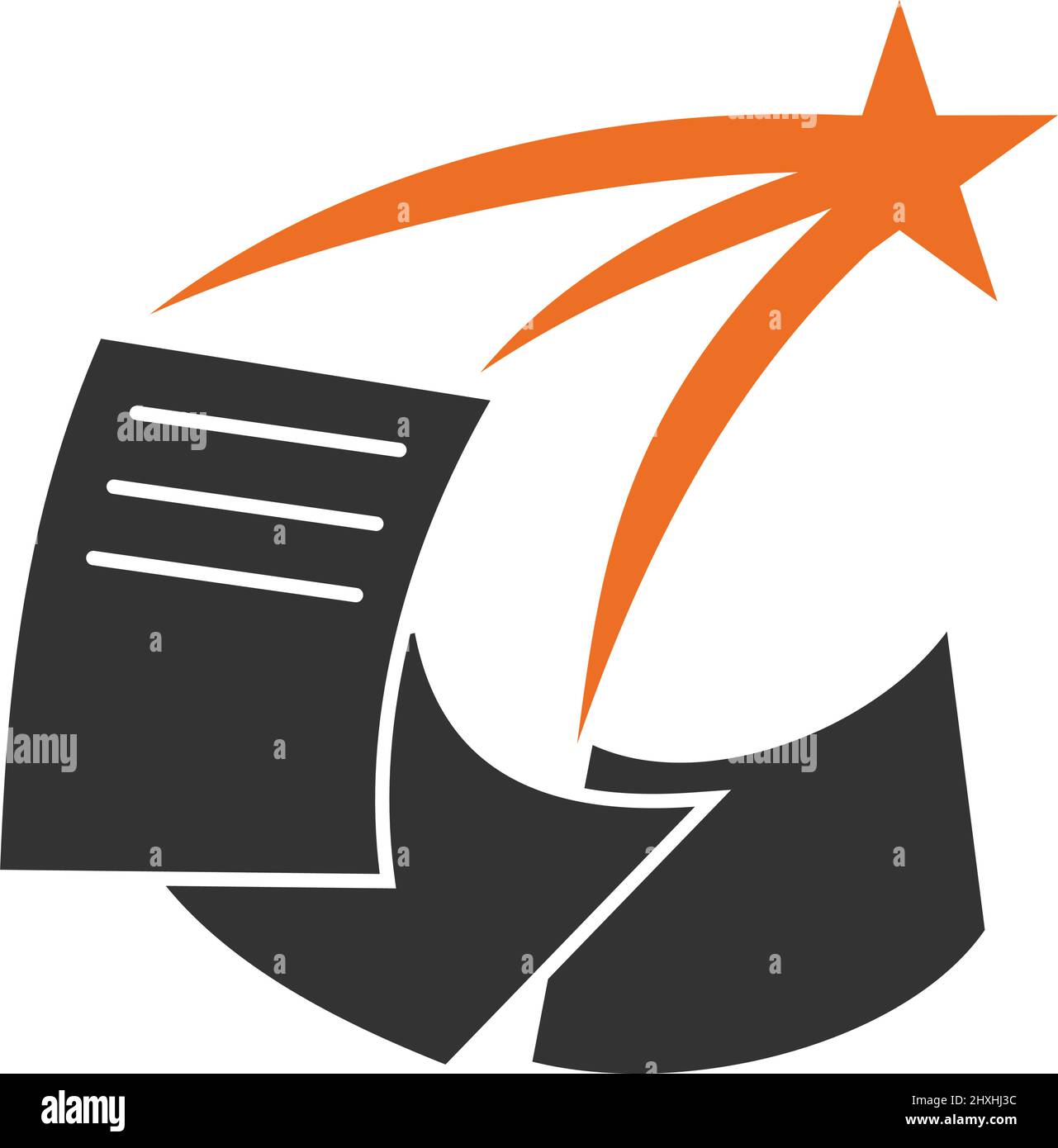 Abbildung der Markenidentität mit dem Papierstern-Logo Stock Vektor