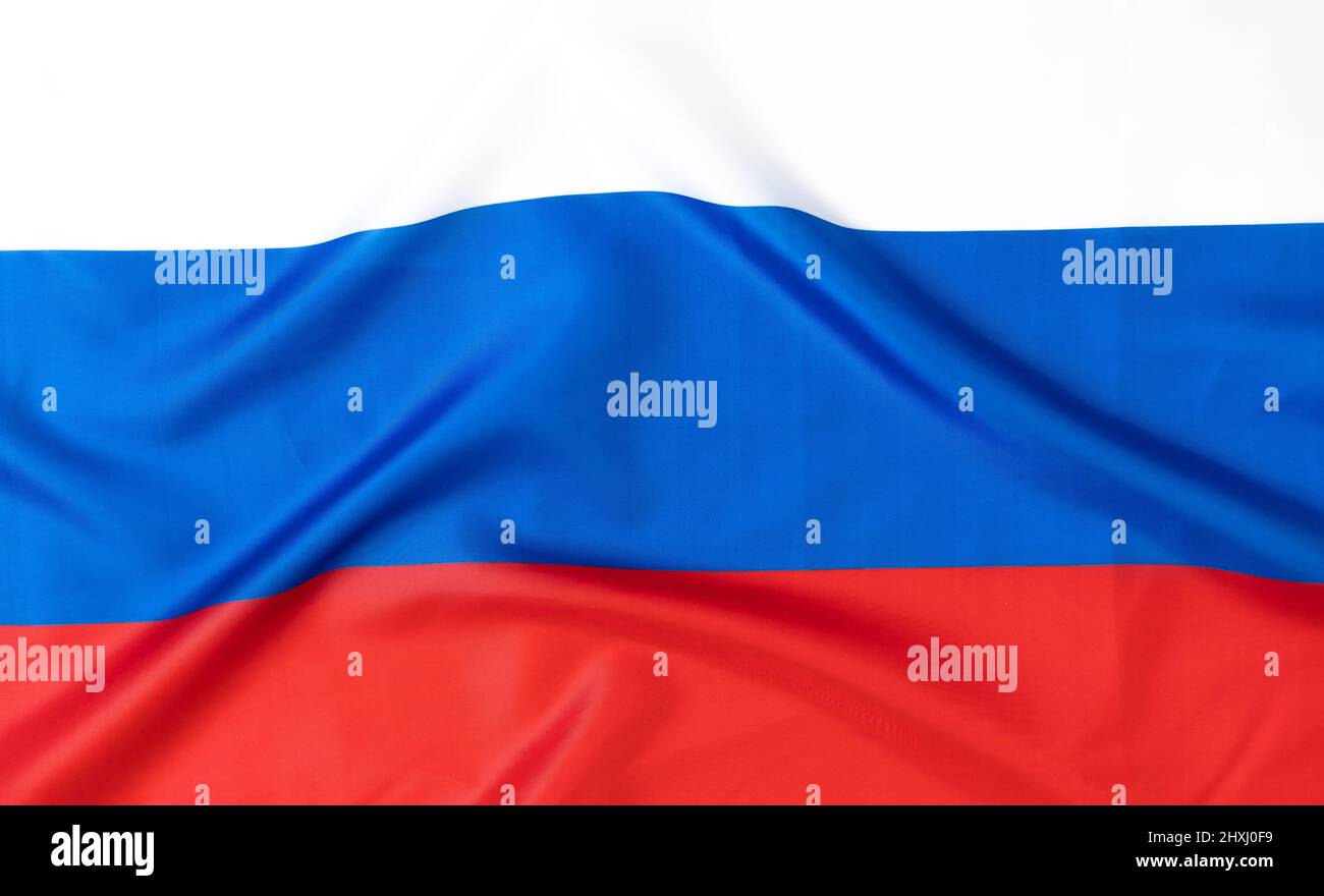 Nahaufnahme der russischen Flagge, der nationalen russischen Flagge Stockfoto