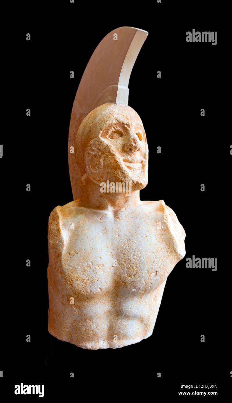 Statue eines Hopliten bekannt als Leonidas gefunden im alten Sparta, 480 B.C. Stockfoto