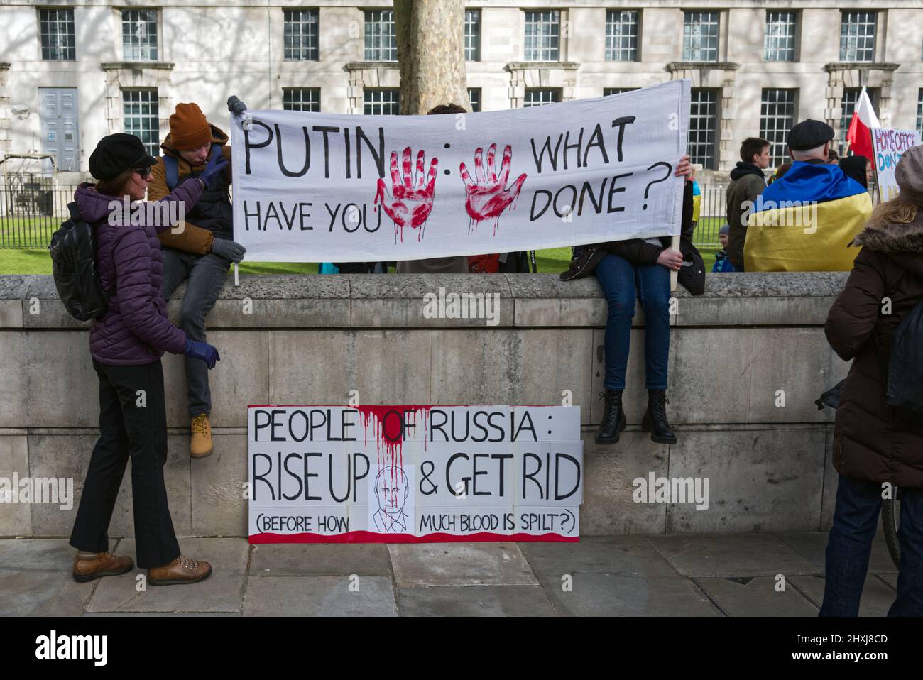 Ukrainische Demonstration in London am 12.. März 2022 Stockfoto