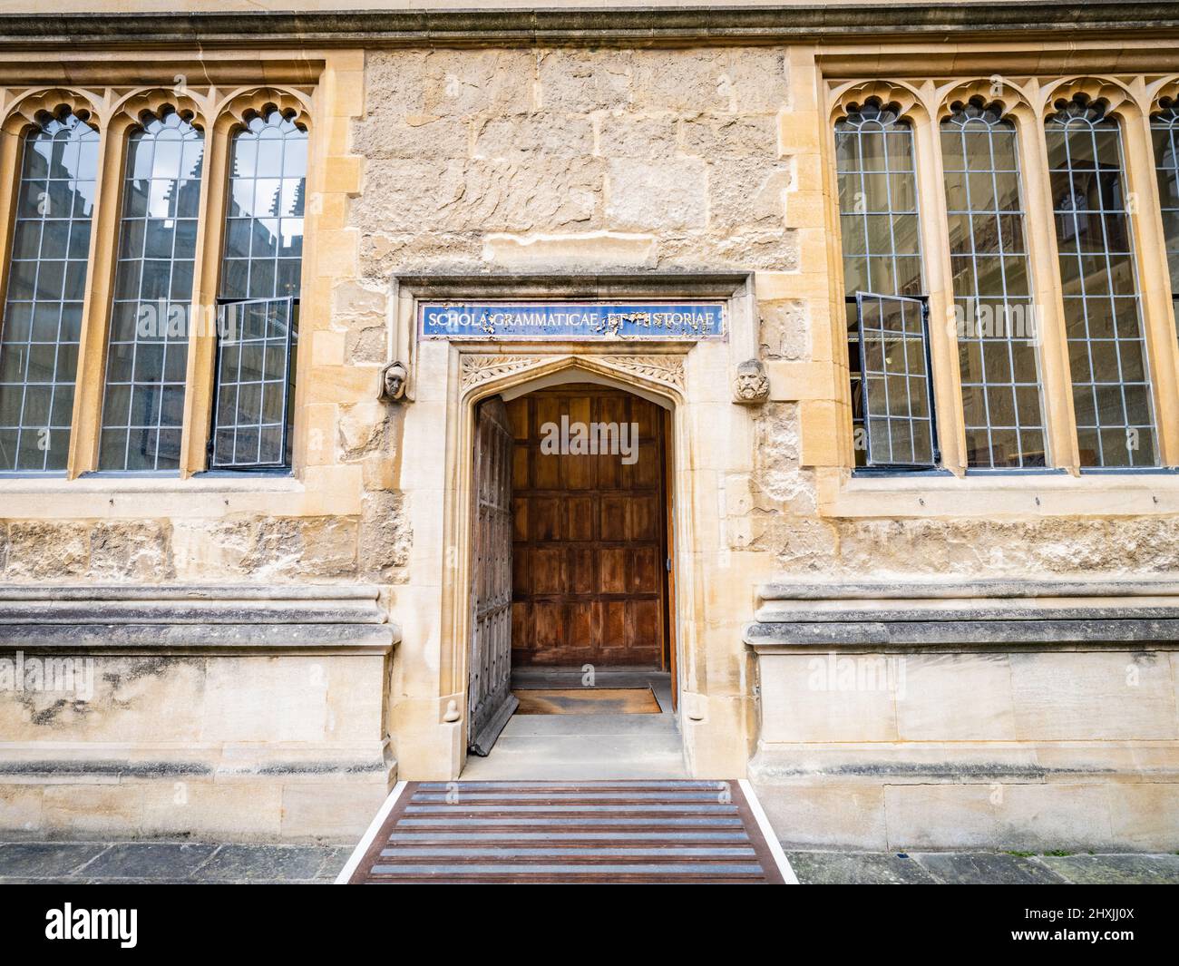 Eintritt in eine der Bodleian Libraries, Oxford, Großbritannien Stockfoto