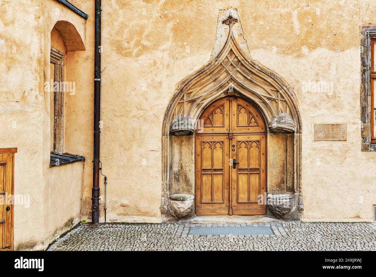 Katharinenportal im Innenhof des Lutherhauses in der Lutherstadt Wittenberg, Sachsen-Anhalt, Deutschland, Europa Stockfoto