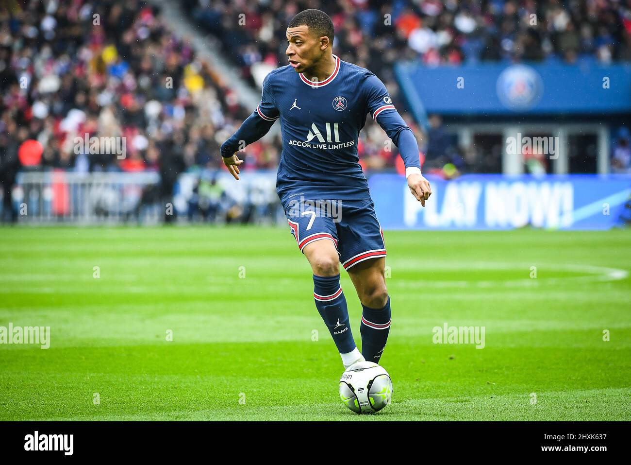 Kylian MMAPPE von PSG während des Fußballspiels der Fench Championship Ligue 1 zwischen Paris Saint-Germain und Girondins de Bordeaux am 13. März 2022 im Stadion Parc des Princes in Paris, Frankreich - Foto: Matthieu Mirville/DPPI/LiveMedia Stockfoto