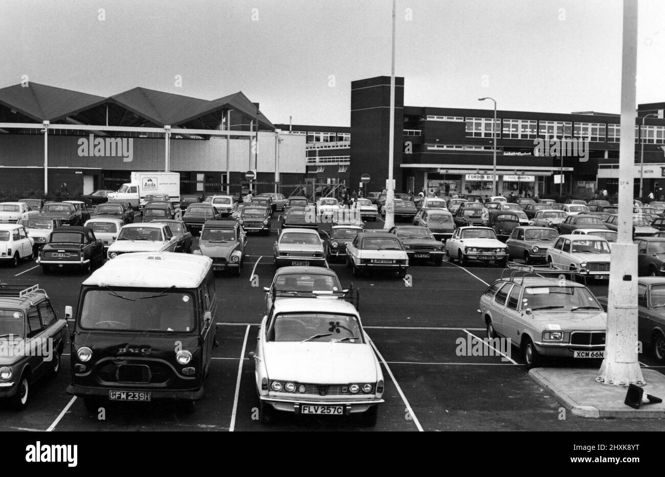 The Grange Precinct, Birkenhead. 13.. Oktober 1977. Stockfoto