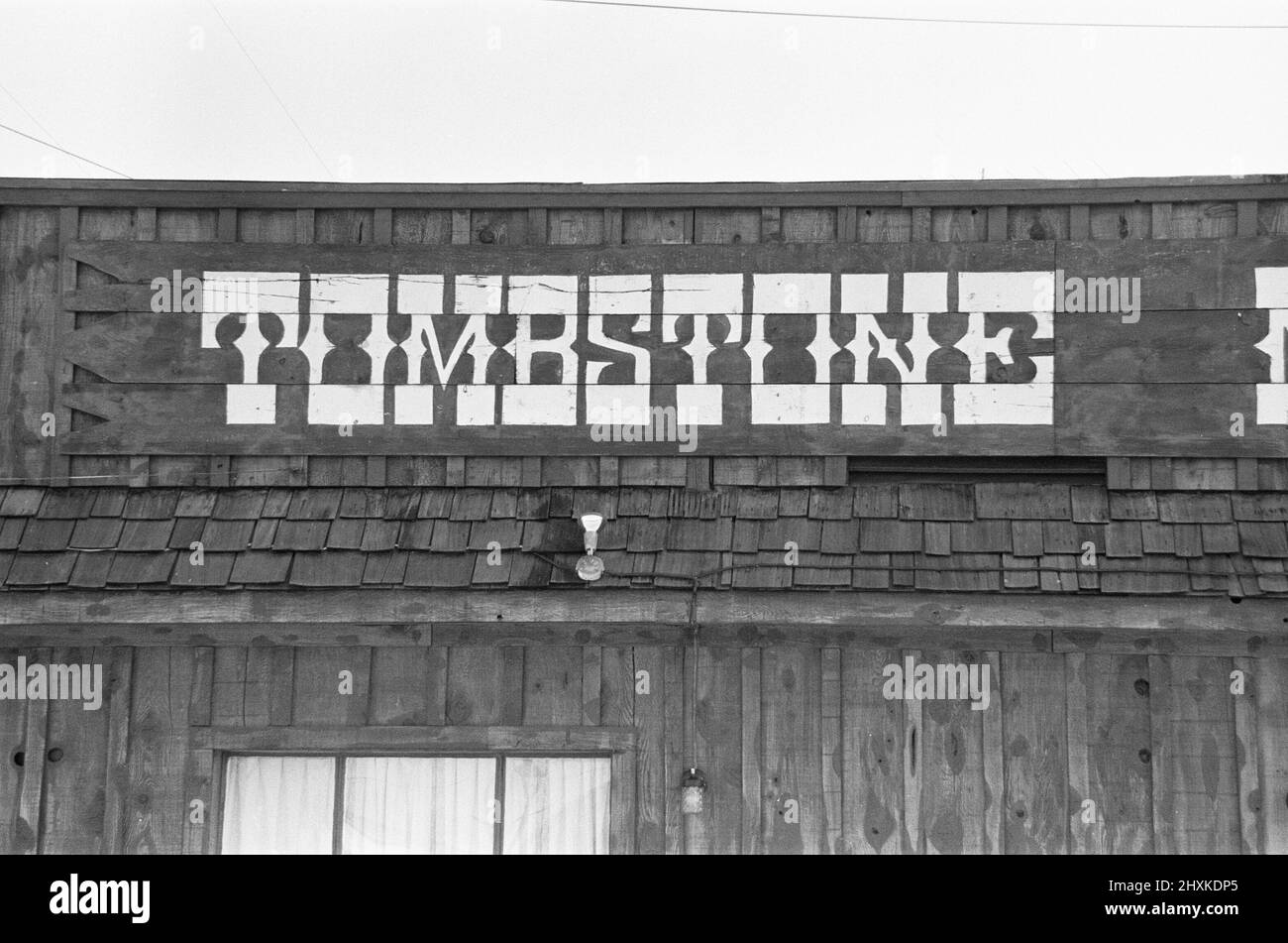OK Corral, Tombstone der Ort des berühmten Schießerkampfs, an dem der stellvertretende US-Marschall Sheriff Virgil Earp und seine temporären Stellvertreter und Brüder Wyatt Earp und Morgan Earp während des Schießerkampfs Tom McLaury, Frank McLaury und Billy Clanton töteten. 24.. Juli 1976 Stockfoto