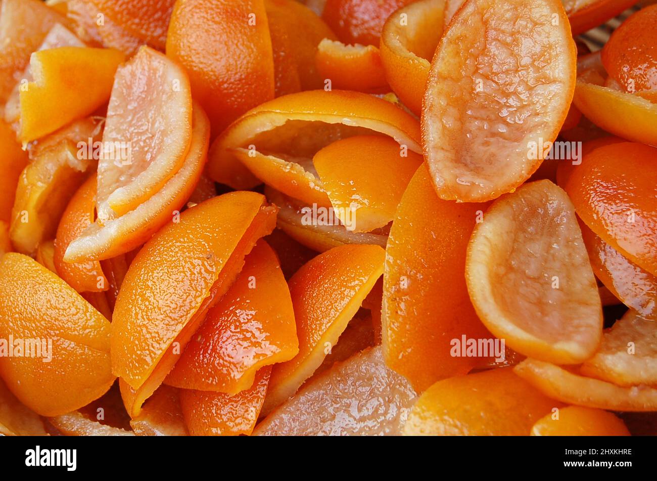 Orangen. Fruchtkonfits. Saint-Gervais-les-Bains. Haute-Savoie. Auvergne-Rhône-Alpes. Haute-Savoie. Frankreich. Stockfoto