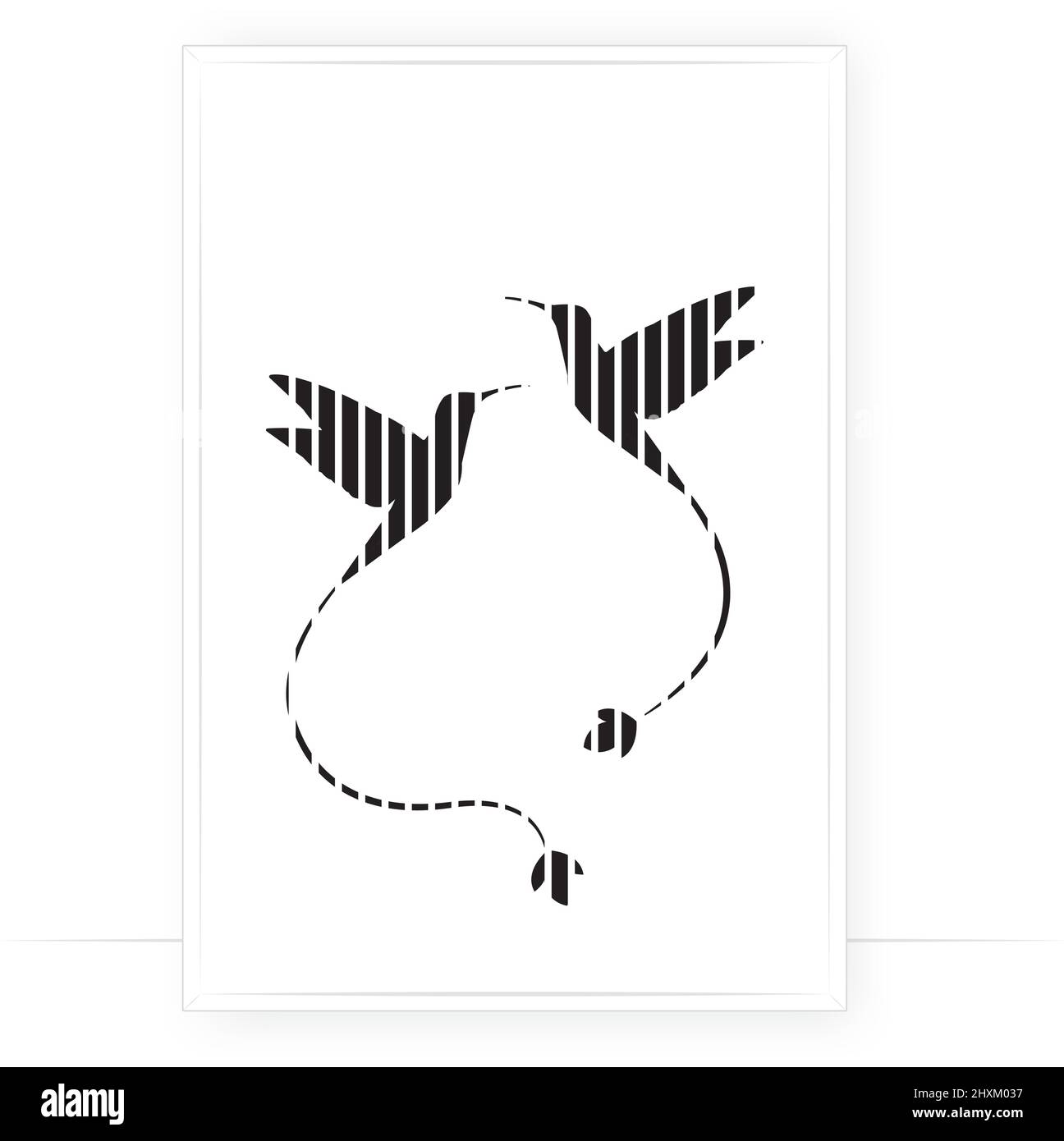 Kolibris Silhouetten isoliert auf weißem Hintergrund, Vektor. Kolibris Illustrationen Poster Design Stock Vektor