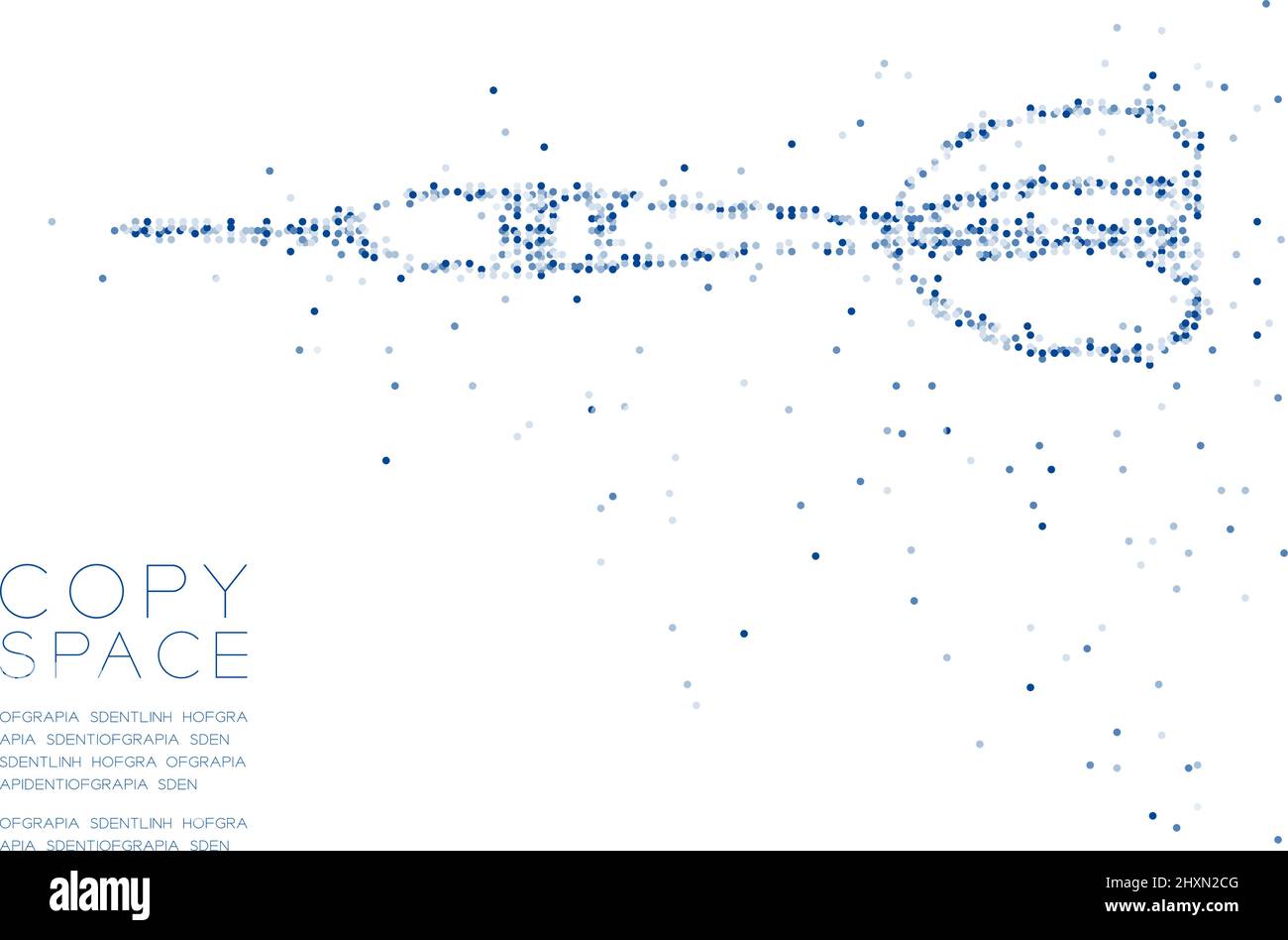 Abstrakt Geometrische Kreis Punkt Molekül Partikel Dartscheibe Spiel Form, VR-Technologie Geschäftsstrategie Ziel Konzept Design blaue Farbe Illustration ist Stock Vektor