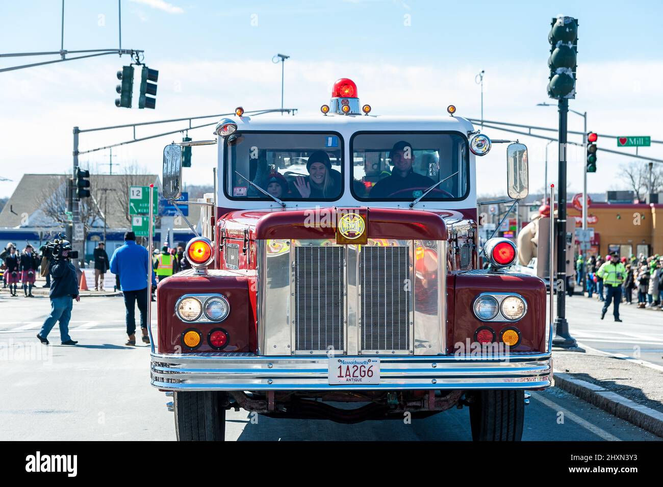 Worcester Fire Department St. Patrick's Day Parade, Worcester, Massachusetts, 13. März 2022 Stockfoto