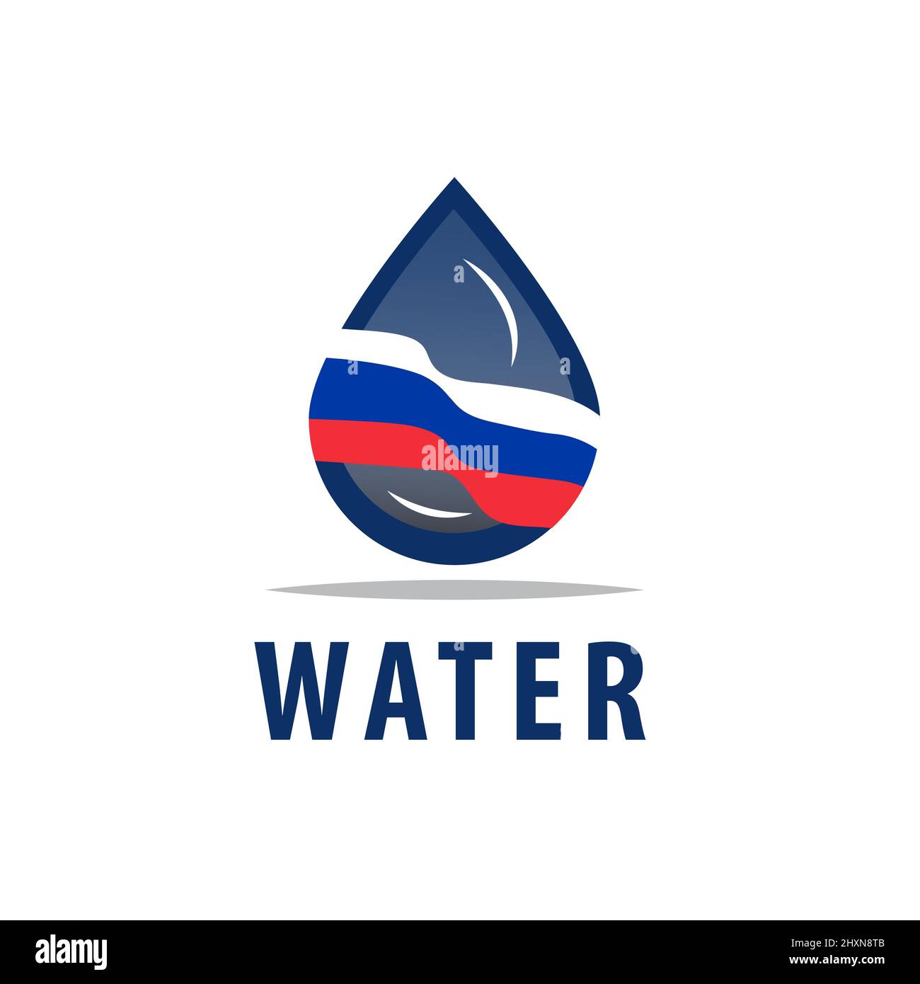 Wassertropfen Illustration Vektor Design-Element, Russland Flagge Stil. Abbildung Symbol Vorlage Stock Vektor