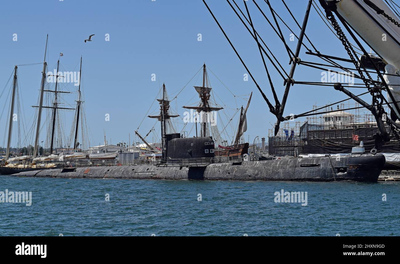 Ausstellung des U-Bootes B-39 der sowjetischen Marine im Maritime Museum von San Diego, Kalifornien Stockfoto